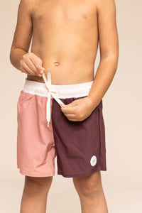 Boy's Boardshort | Warm Brown/Tan Color Block