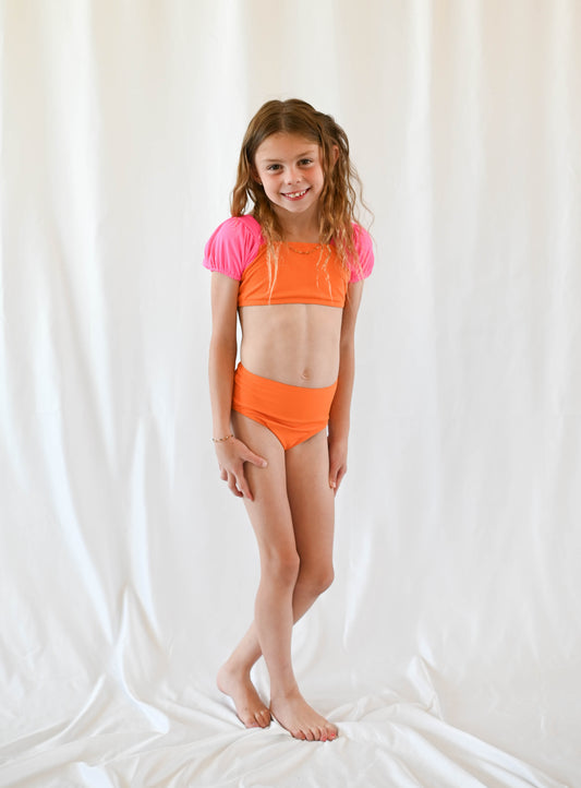 Girl's Sleeved Bikini | Citrus Pop