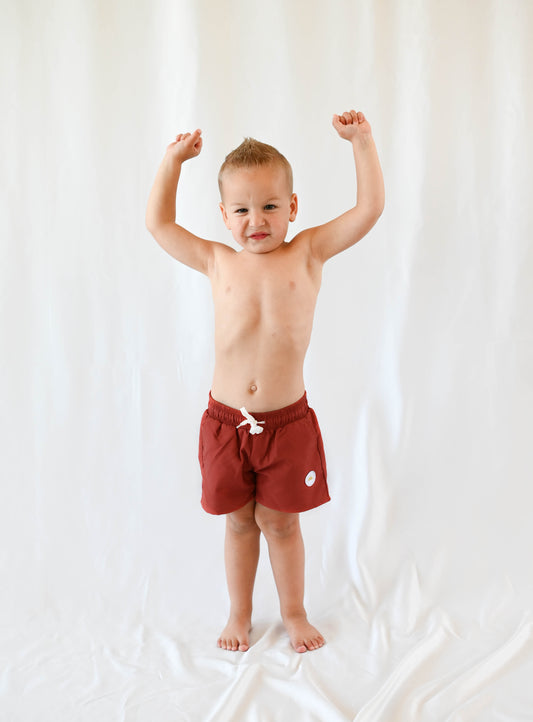 Boy's Boardshort | Cherry Red