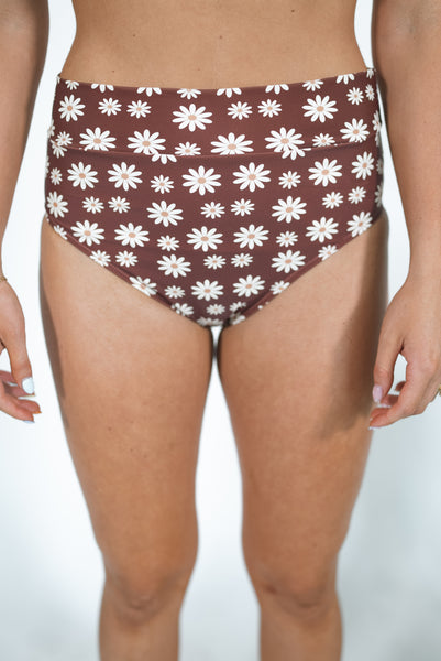 Women's Sleeved Bikini | Warm Brown Floral