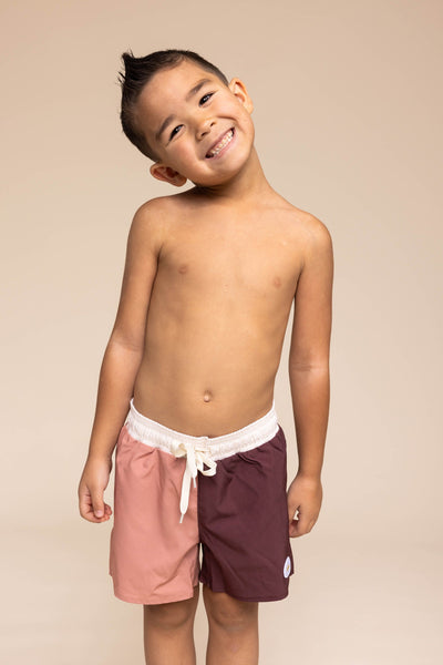 Boy's Boardshort | Warm Brown/Tan Color Block